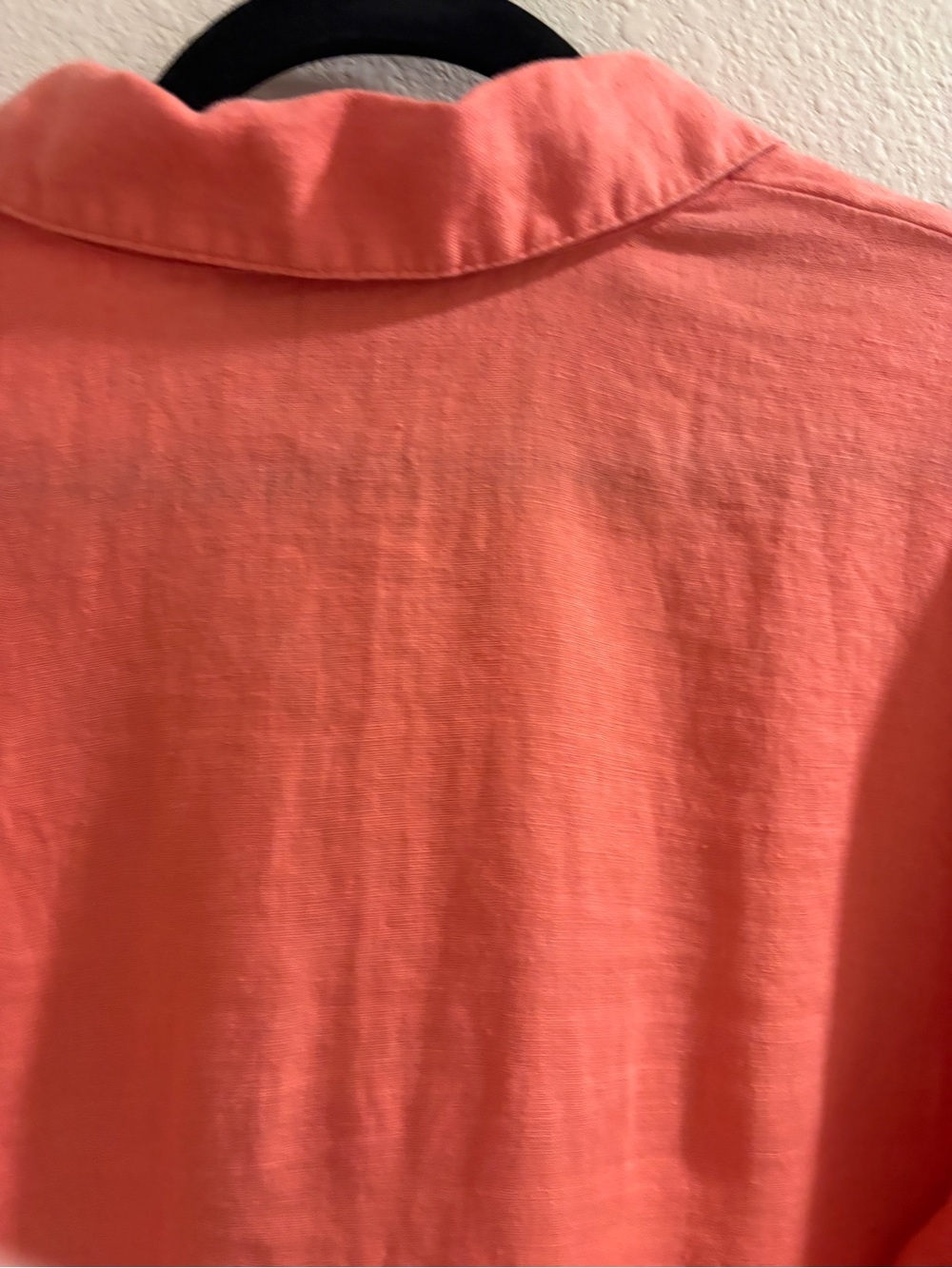 JM Collection 100% Linen Coral Button Front Roll Tab Shirt Size 18 Plus - Picture 12 of 15